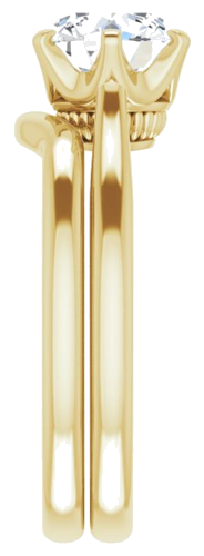 Sužadėtuvių Žiedas „Solitaire“ 585 Geltonojo Aukso Round 7.4mm (9)