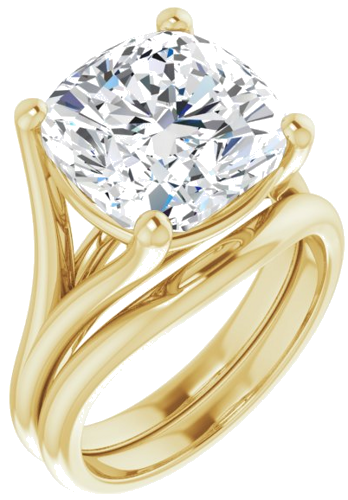 Sužadėtuvių Žiedas „Solitaire“ 14k yellow gold Cushion 11mm (6)