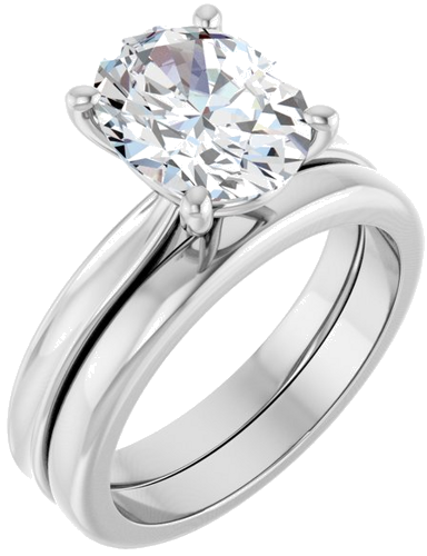 Sužadėtuvių Žiedas 14k white gold Oval 10mm x 8mm (6)