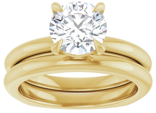 Sužadėtuvių Žiedas „Claw-Prong Euro Shank“ 14k yellow gold Round 7.4mm (8)