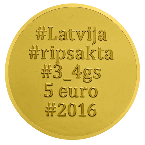 5 евро Дисковая фибула 2016 Латвия золотая монета (2)