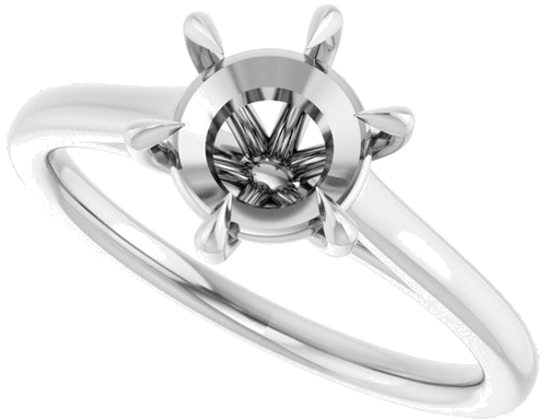 Sužadėtuvių Žiedas „Claw-Pong“ 14k white gold Round 7.4mm (5)