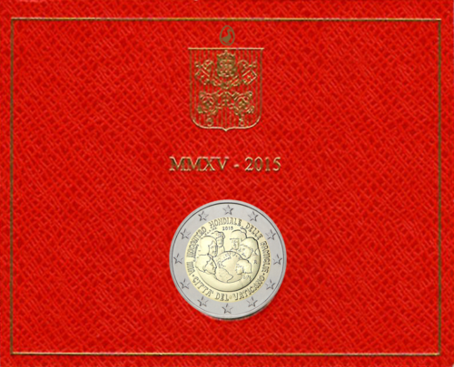 2015 Vatikanas VIII Pasaulinis šeimų susitikimas 2 eurų moneta (2)
