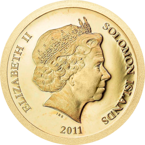 2011 Соломоновы острова Висячие сады Вавилона 5 долларов золотая монета (2)