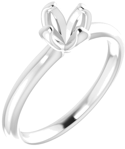 Sužadėtuvių Žiedas „Solitaire“ 14k white gold Round 6.5mm (1)