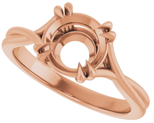 Sužadėtuvių Žiedas „Double Claw-Prong Solitaire Criss-Cross“ 14k rose gold Round 8mm (5)