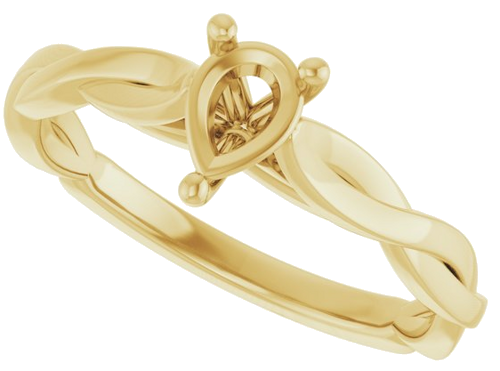 Sužadėtuvių Žiedas „Infinity-Inspired“ 14k yellow gold Pear 6mm x 4mm (5)