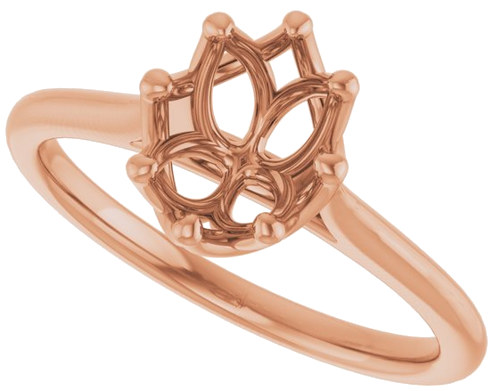 Sužadėtuvių Žiedas „Solitaire“ 14k rose gold Oval 8mm x 6mm (5)