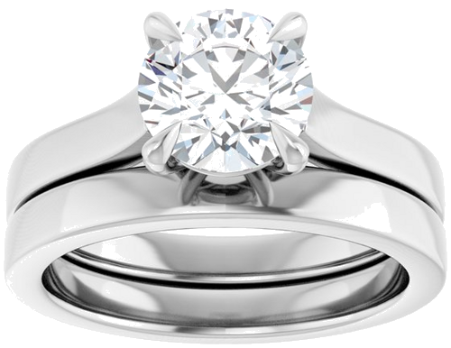 Sužadėtuvių Žiedas „Claw-Prong“ 14k white gold Round 7.4mm (8)