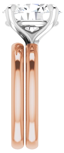 Sužadėtuvių Žiedas „Solitaire“ 585 Baltojo Ir Rožinis Aukso Oval 12mm x 10mm (9)