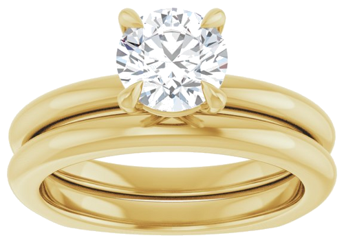 Sužadėtuvių Žiedas „Claw-Prong Euro Shank“ 14k yellow gold Round 6.5mm (8)