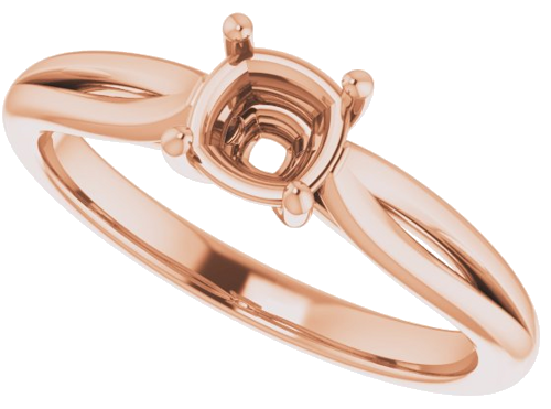 Sužadėtuvių Žiedas „Solitaire“ 14k rose gold Cushion 5mm (5)
