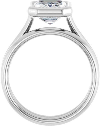 Sužadėtuvių Žiedas „Bezel-Set Solitaire“ 950 Platinos Emerald 9mm x 7mm (7)