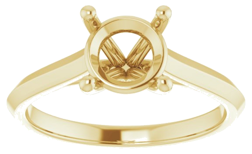 14K Yellow 7.4 mm Round Solitaire Engagement Ring Mounting (3)