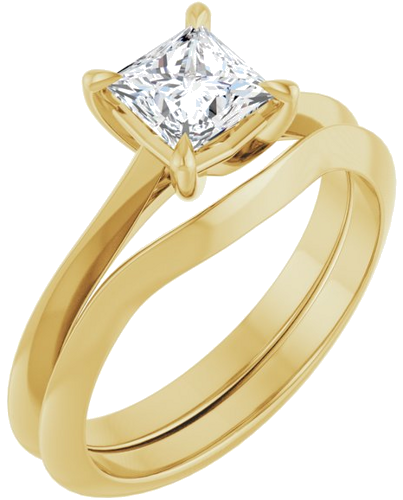 Sužadėtuvių Žiedas „Claw-Prong Solitaire“ 14k yellow gold Square 5mm (6)