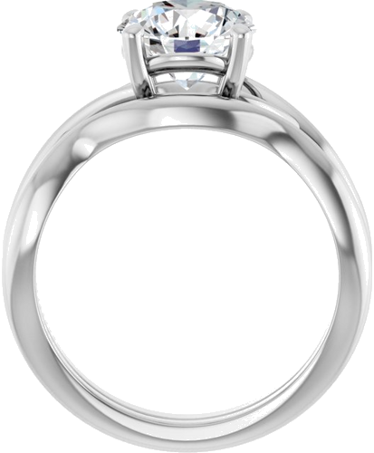 14K White 8 mm Round Solitaire Engagement Ring Mounting (7)