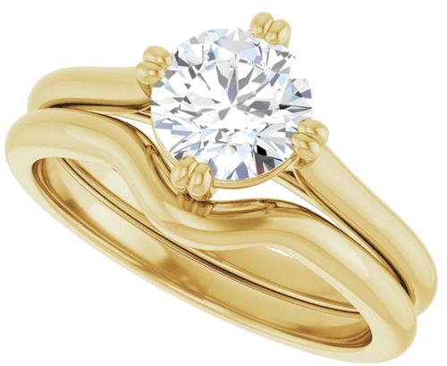 14K Yellow 6.5 mm Round Solitaire Engagement Ring Mounting (10)