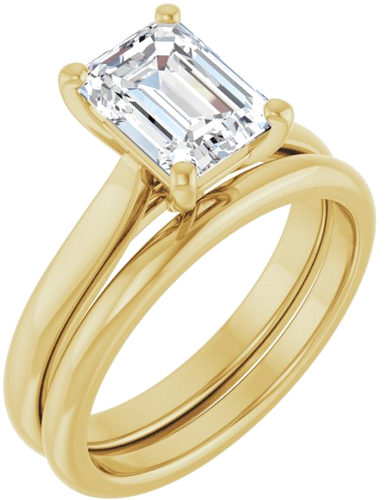 Sužadėtuvių Žiedas 14k yellow gold Emerald 8mm x 6mm (6)
