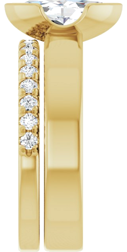 Sužadėtuvių Žiedas „Half-Bezel Solitaire“ 14k yellow gold Marquise 10mm x 5mm (9)