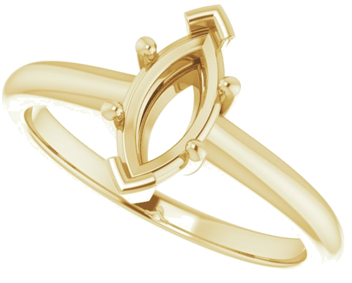 14K Yellow 9x4.5 mm Marquise Solitaire Engagement Ring Mounting (5)