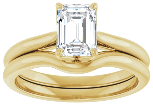 Sužadėtuvių Žiedas „Solitaire“ 585 Geltonojo Aukso Emerald 7mm x 5mm (8)