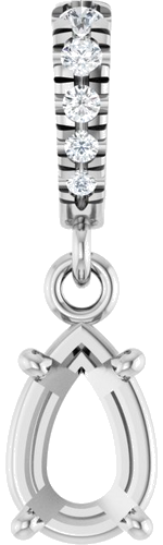 Pakabukas „Accented“ 14k white gold Pear 6mm x 4mm (1)