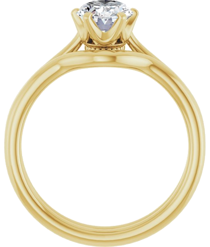 Sužadėtuvių Žiedas „Solitaire“ 585 Geltonojo Aukso Oval 8mm x 6mm (7)