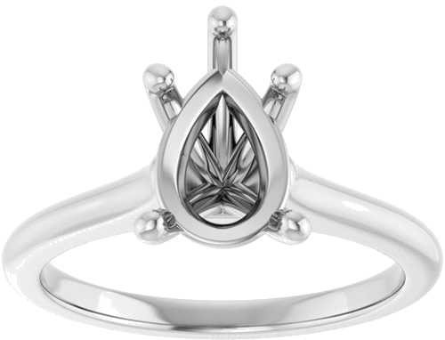 Sužadėtuvių Žiedas „Solitaire“ 585 Baltojo Aukso Pear Shape 10mm x 7mm (3)