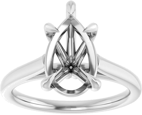 Sužadėtuvių Žiedas „Claw-Pong“ 14k white gold Pear 12mm x 7.5mm (3)