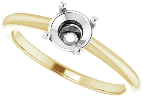 Sužadėtuvių Žiedas „Solitaire“ 14k yellow/white gold Round 5.5mm (5)