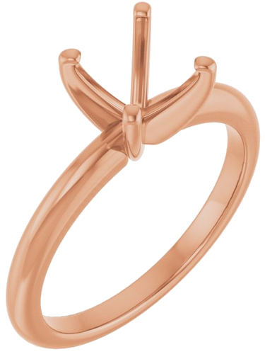 Sužadėtuvių Žiedas „Solitaire“ 585 Rožinis Aukso Round 7.4mm (1)