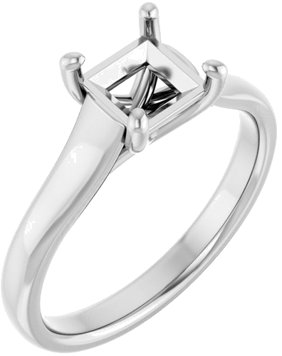Sužadėtuvių Žiedas „Solitaire“ 950 Platinos Square 5.5mm (1)