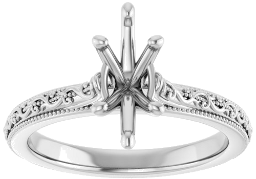 Sužadėtuvių Žiedas „Solitaire Sculptural“ 14k white gold Marquise 10mm x 5mm (3)