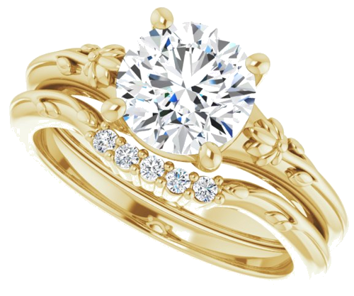 Sužadėtuvių Žiedas „Solitaire“ 585 Geltonojo Aukso Round 7.4mm (10)