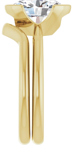 Sužadėtuvių Žiedas „Half-Bezel“ 14k yellow gold Oval 10mm x 8mm (9)