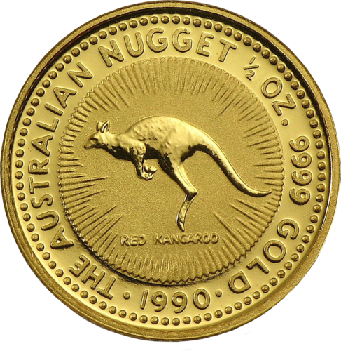 1/2 oz Kengūra 1990 Australija Auksinė moneta (.9999 Praba) (1)
