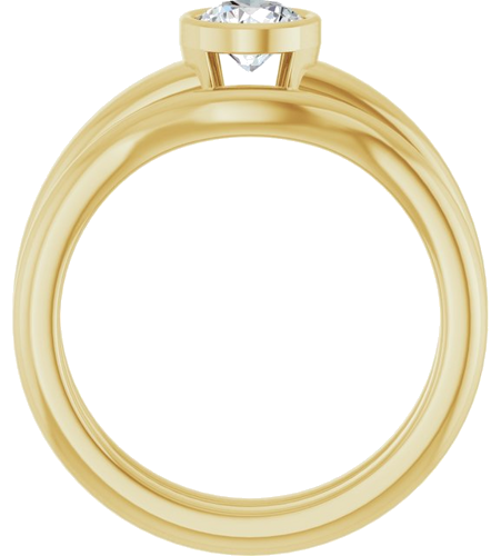 Sužadėtuvių Žiedas „Bezel-Set Solitaire“ 10k yellow gold Round 5.2mm (7)