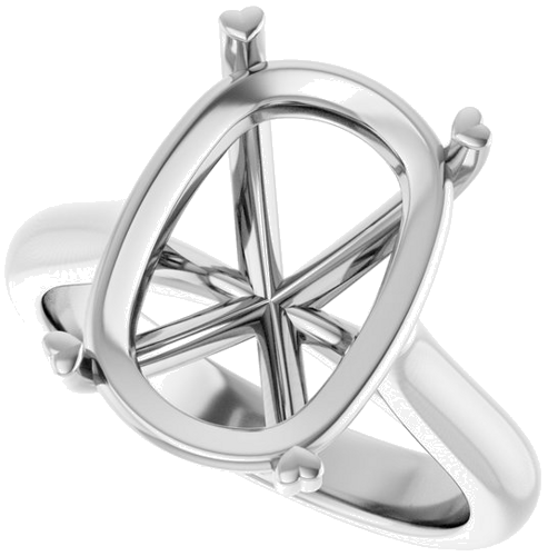 Sužadėtuvių Žiedas „Hearts on Top™“ 14k white gold Elongated Cushion 14mm x 10mm (5)