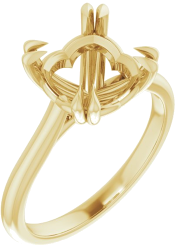 Sužadėtuvių Žiedas „Double Claw-Prong“ 14k yellow gold Cushion 9mm (1)