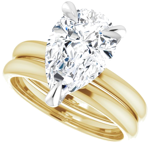 Sužadėtuvių Žiedas „Solitaire“ 585 Baltojo Ir Geltonojo Aukso Pear Shape 12mm x 8mm (9)