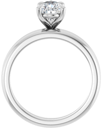 10K White 9x6 mm Pear Solitaire Engagement Ring Mounting (7)