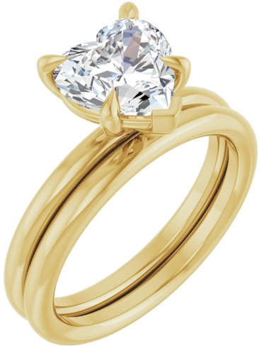 Sužadėtuvių Žiedas „Claw-Prong Solitaire“ 10k yellow gold Heart 8mm (6)