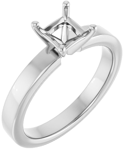 Sužadėtuvių Žiedas 10k white gold Square 5mm (1)