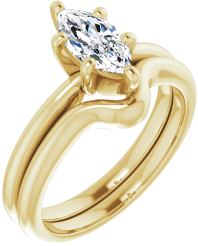 14K Yellow  9x4.5 mm Marquise Solitaire Engagement Ring Mounting (6)