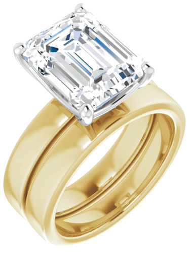 Sužadėtuvių Žiedas „Solitaire“ 14k yellow/white gold Emerald 11mm x 9mm (6)