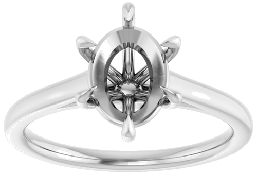 Sužadėtuvių Žiedas „Claw-Pong“ 14k white gold Oval 9mm x 7mm (3)