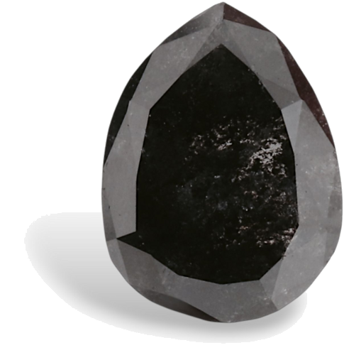 0.96 carat Fancy Black-VVS2 Natūralus Pear Deimantas (1)