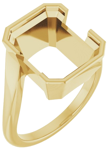 Sužadėtuvių Žiedas „Half-Bezel Solitaire“ 10k yellow gold Emerald 12mm x 10mm (1)