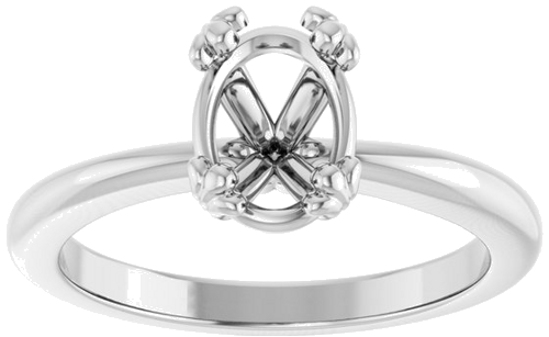 Sužadėtuvių Žiedas „Solitaire“ 14k white gold Oval 8mm x 6mm (3)