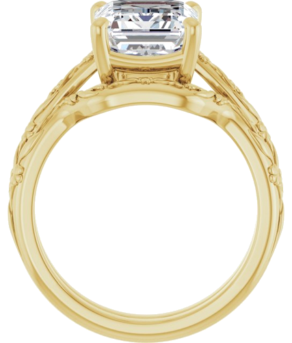 Sužadėtuvių Žiedas „Solitaire“ 14k yellow gold Emerald 10mm x 8mm (7)